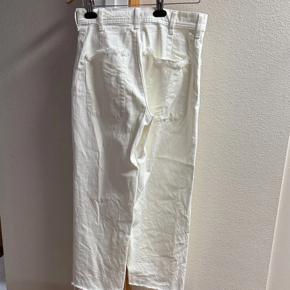 Legend Raw Hem Patch Pocket Crop Wide Leg Jeans - Picture 4 of 4